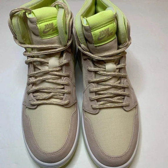 Women's Nike Jordan 1 Zoom Lemon Twist CT0979 200 Pearl White Fossil New - Picture 5 of 9